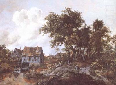 Watermill beside a Woody Lane (mk25), Meindert Hobbema